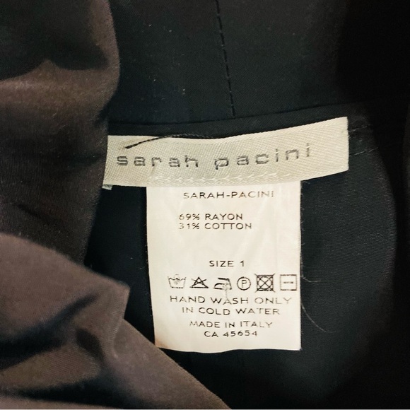 SARAH PACINI Sz 1 Futuristic Lagenlook Statement Collar & Bubble Hem Overcoat - Picture 6 of 13